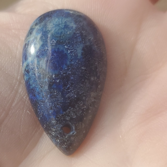 New Blue Fossil Teardrop Pendant. - Picture 15 of 16